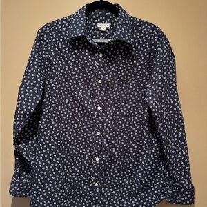Merona Blue and White Casual Button Down Shirt